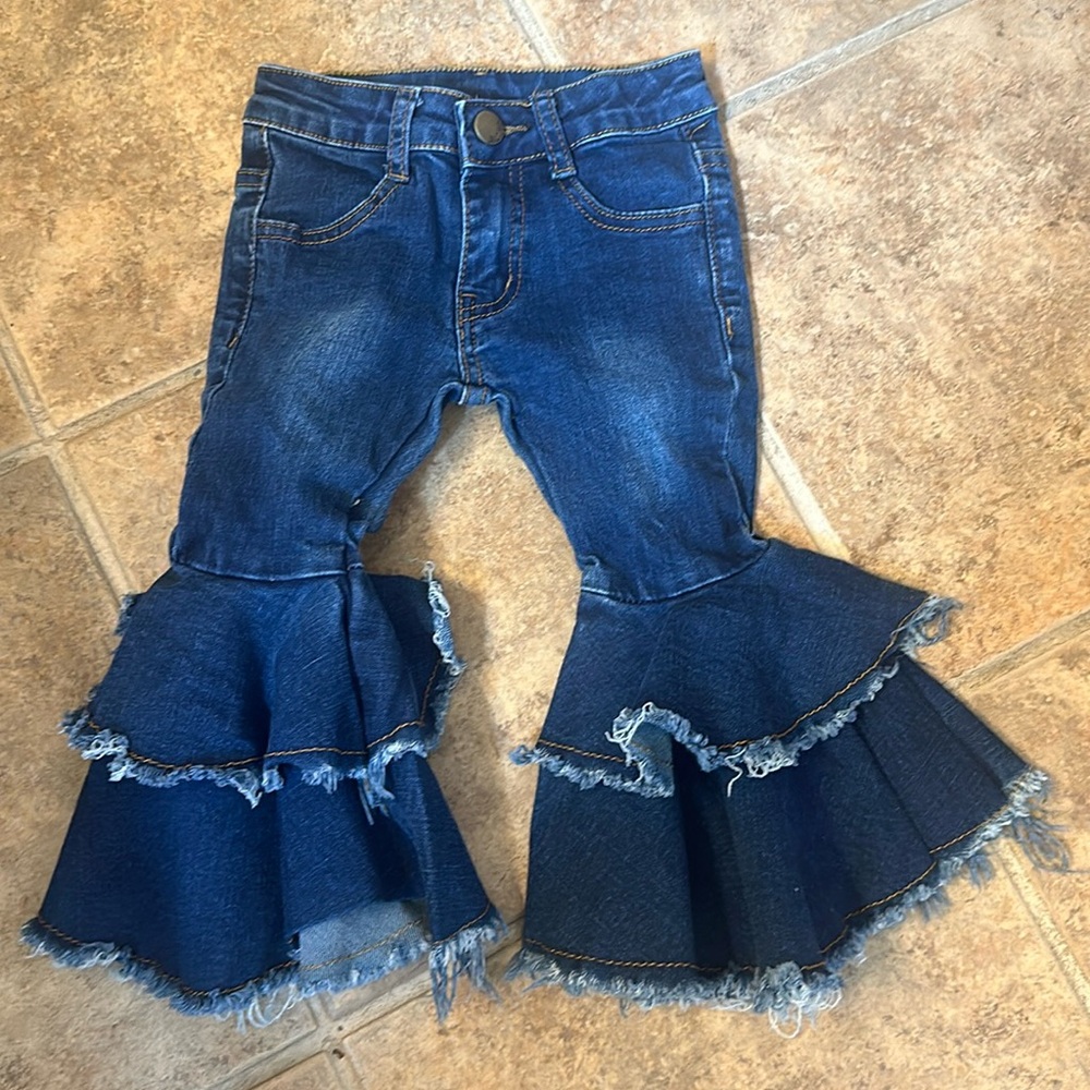 M.L kids jeans bell bottoms two tier size 2T